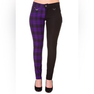 Banned Alternative Purple Plaid Split Pants